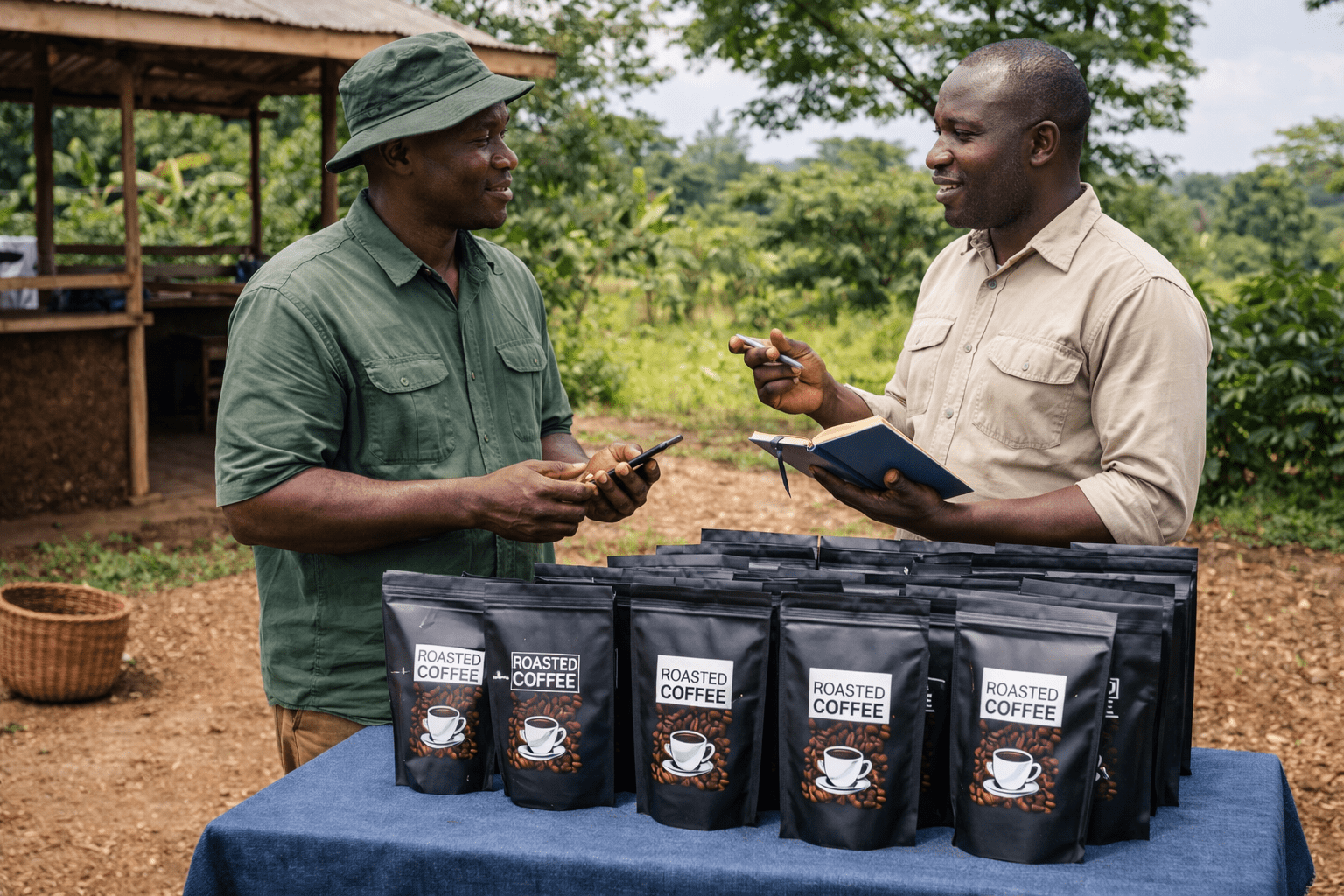Coffee exchange in rural setting Coffee exchange in rural setting